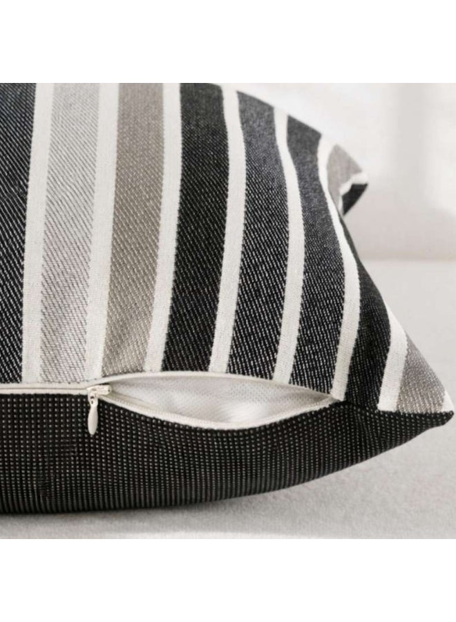 Pan Home Grey Tonal Stripe Lumbar Pillow 30x50 cm - Image 2
