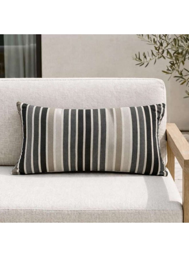 Pan Home Grey Tonal Stripe Lumbar Pillow 30x50 cm - Image 1