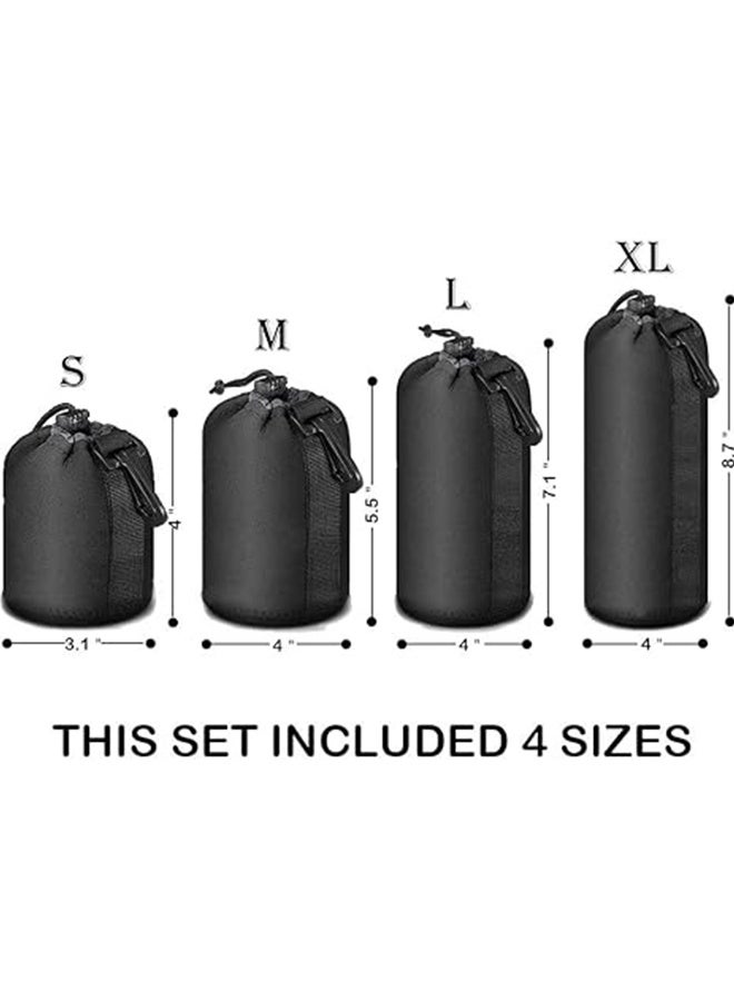 Packing Lens Case with Thick Protective Neoprene Camera Lens Pouch Set for DSLR Lenses Sony Nikon Olympus Panasonic - Size: Small - Image 2