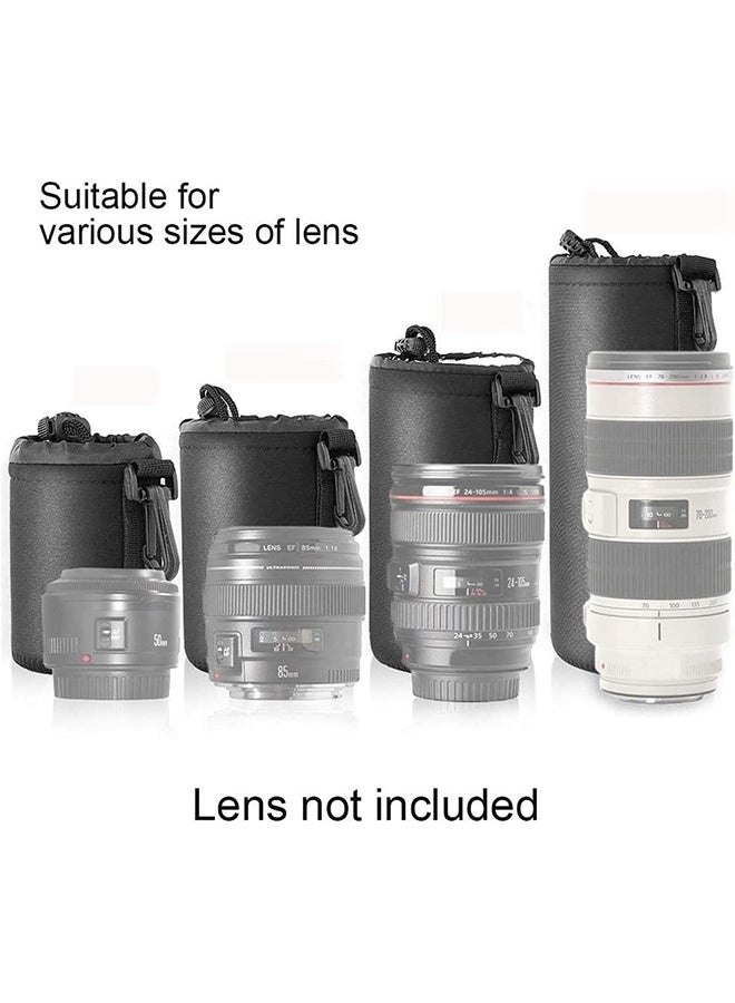 Packing Lens Case with Thick Protective Neoprene Camera Lens Pouch Set for DSLR Lenses Sony Nikon Olympus Panasonic - Size: Small - Image 5