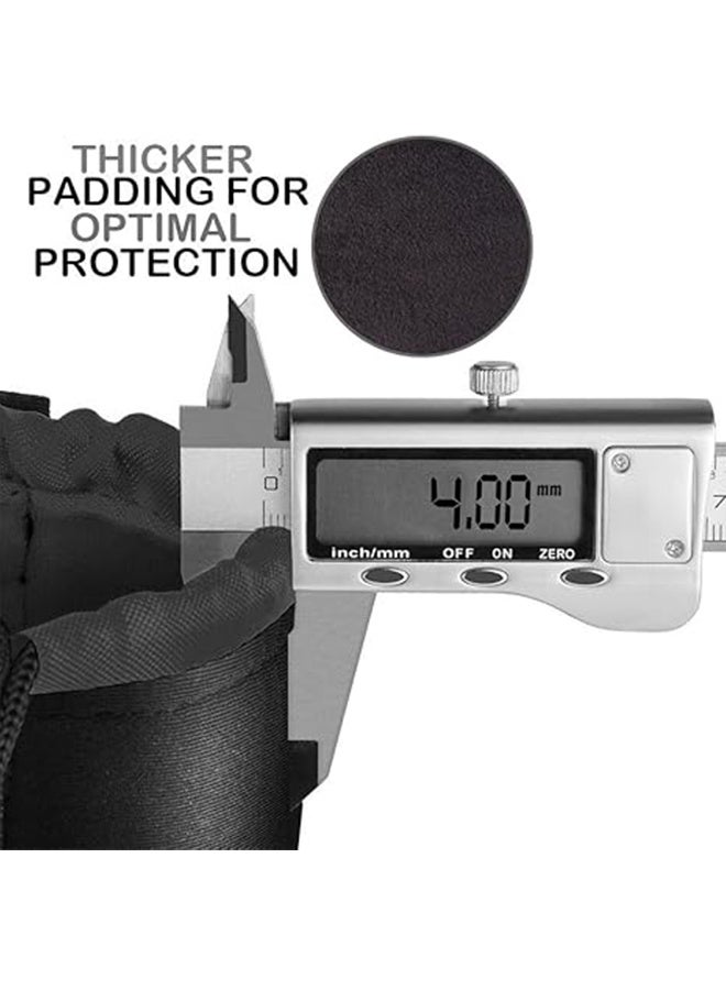 Packing Lens Case with Thick Protective Neoprene Camera Lens Pouch Set for DSLR Lenses Sony Nikon Olympus Panasonic - Size: Small - Image 3