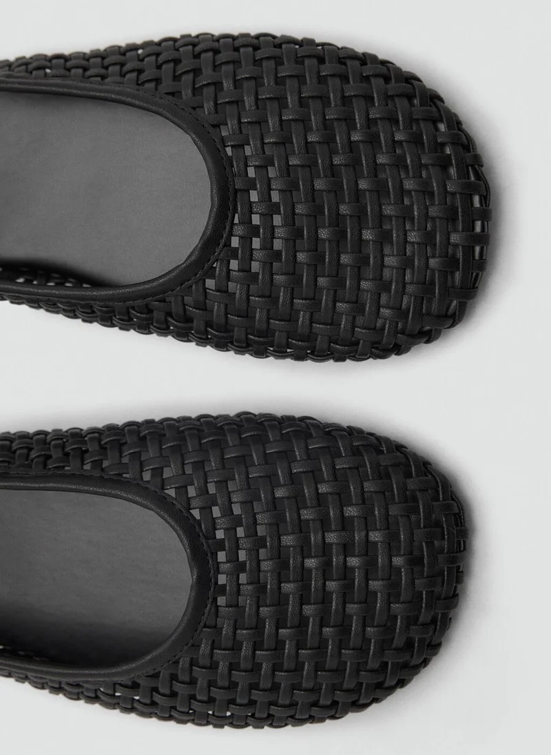 MANGO Braided Leather Effect Shoe
