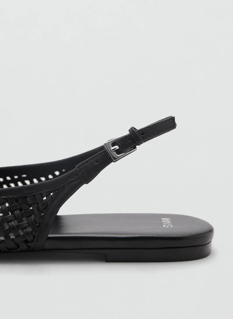 MANGO Braided Leather Effect Shoe