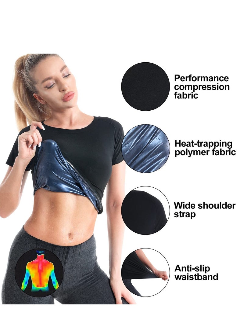 Generic - Women's Sauna Suit   Neoprene Free Waist Trainer Vest and Sweat Suit for Effective Fitness, and Body Shaping LXL - Image 1