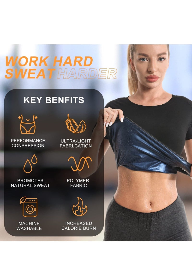 Generic - Women's Sauna Suit   Neoprene Free Waist Trainer Vest and Sweat Suit for Effective Fitness, and Body Shaping LXL - Image 1