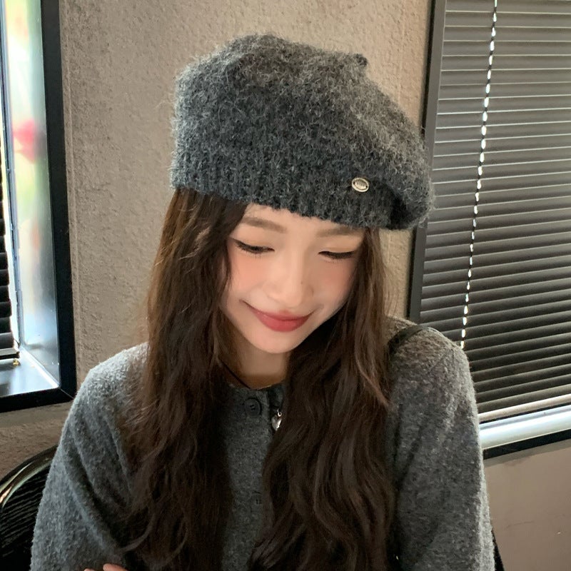 Women's Winter Thick Knit Beret Hat, One Size - Image 3