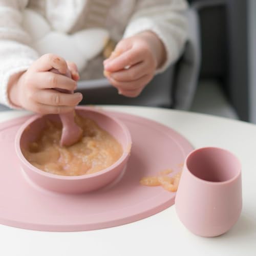 ezpz Tiny Cup - 100% Silicone Drinking Training Open Cup for Baby/Infants - Designed by a Pediatric Feeding Specialist - Soft Non-Slip Grip - Weighted Base & Tactile Bumps - 59 ml, 4 Months+ (Sage) - Image 2