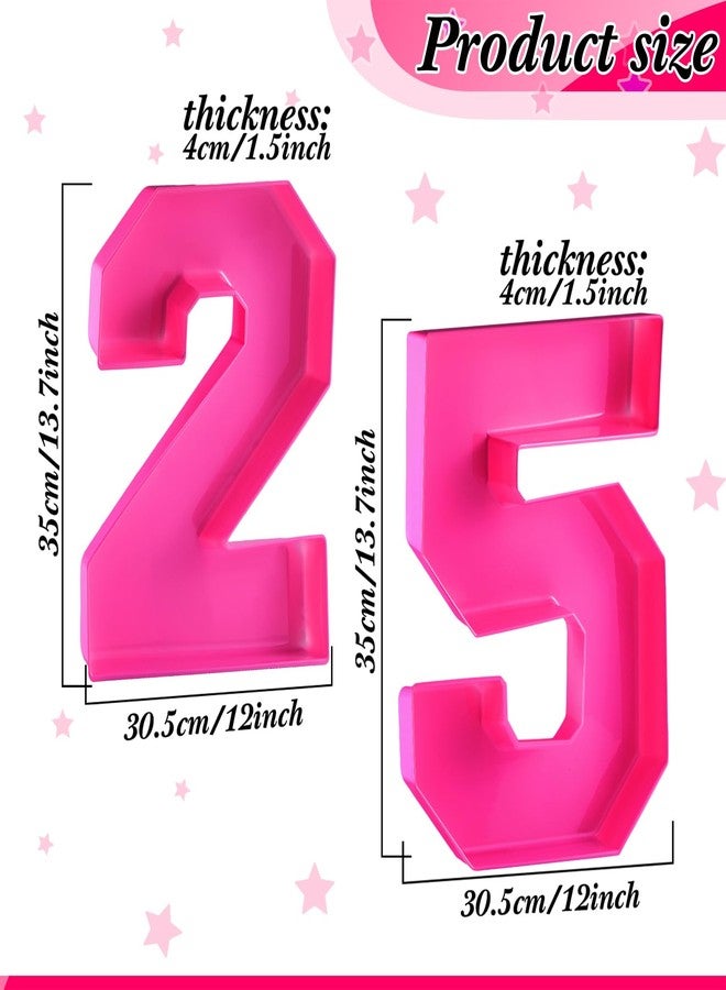 Tellingyou 25th Birthday Decorations for Women 13.8'' Hot Pink Plastic Charcuterie Number Fillable 25 Number Trays Charcuterie Box Snack Candy Container for Birthday Anniversary Party Decor - Image 3