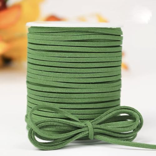 Capesaro Faux Suede Leather Cord,2.5mm 50 Yards Thin Leather String for Jewelry Making, Gift Wrap,Leather Lace, DIY Crafts(Green,1/8 inch x 50 Yards) - Image 2