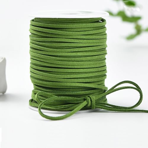 Capesaro Faux Suede Leather Cord,2.5mm 50 Yards Thin Leather String for Jewelry Making, Gift Wrap,Leather Lace, DIY Crafts(Green,1/8 inch x 50 Yards) - Image 1