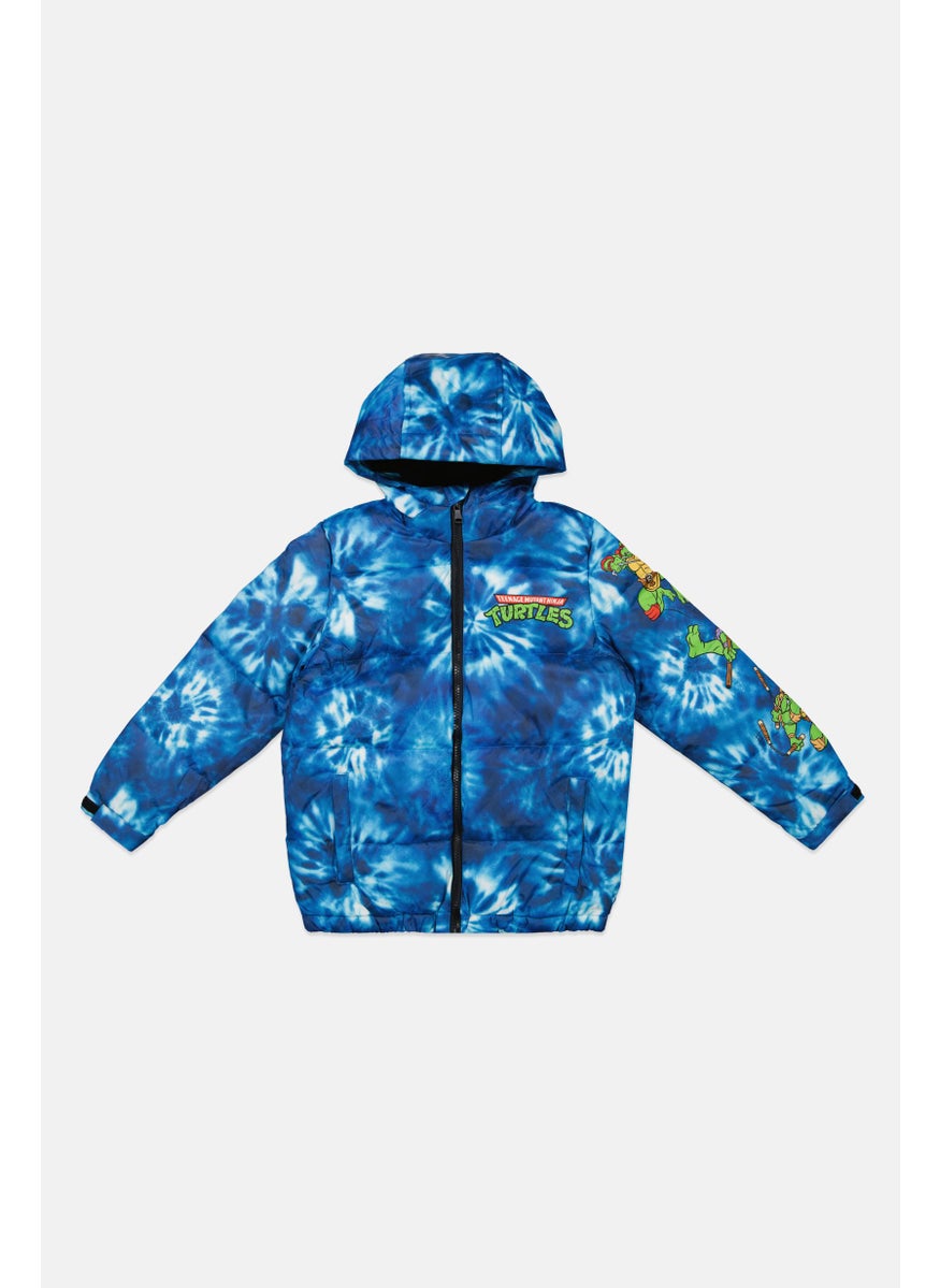 nickelodeon Kids Boy Tie Dye Puffer Jacket, Blue  - Image 1