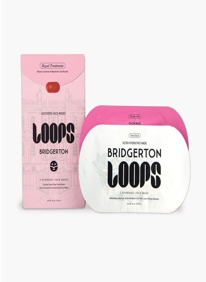 LOOPS Beauty Bridgerton™ NETFLIX Royal Treatment Set -The Best Hydrogel Face Masks for Every Skin Moment Face Mask - 2 Hydrating Masks - Dew Cloud and Double Take - All Skin Types, 2pc - Image 1