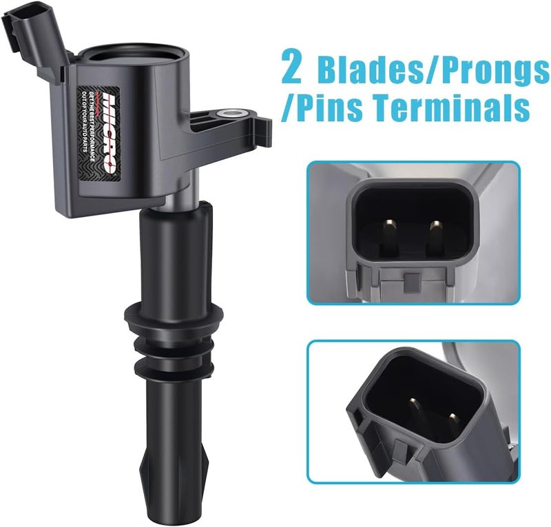 Micro Set of 8 Straight Boot Ignition Coil Pack for Ford Lincoln Vehicles - Image 3