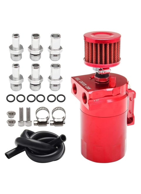 Aluminum 350ml Oil Catch Can Tank Kit Polish Baffled Reservoir with Breather Filter 3 8 Fuel Line Universal