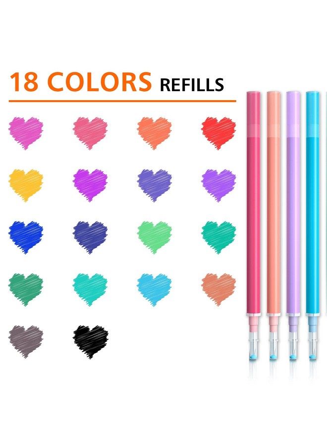 Vanstek 18 Colors Erasable Gel Pen Refillscompatible With Frixion & Friction Erasable Pensmake Mistakes Disappear Prerfect For Drawing Writing Planner And School Supplies - Image 3