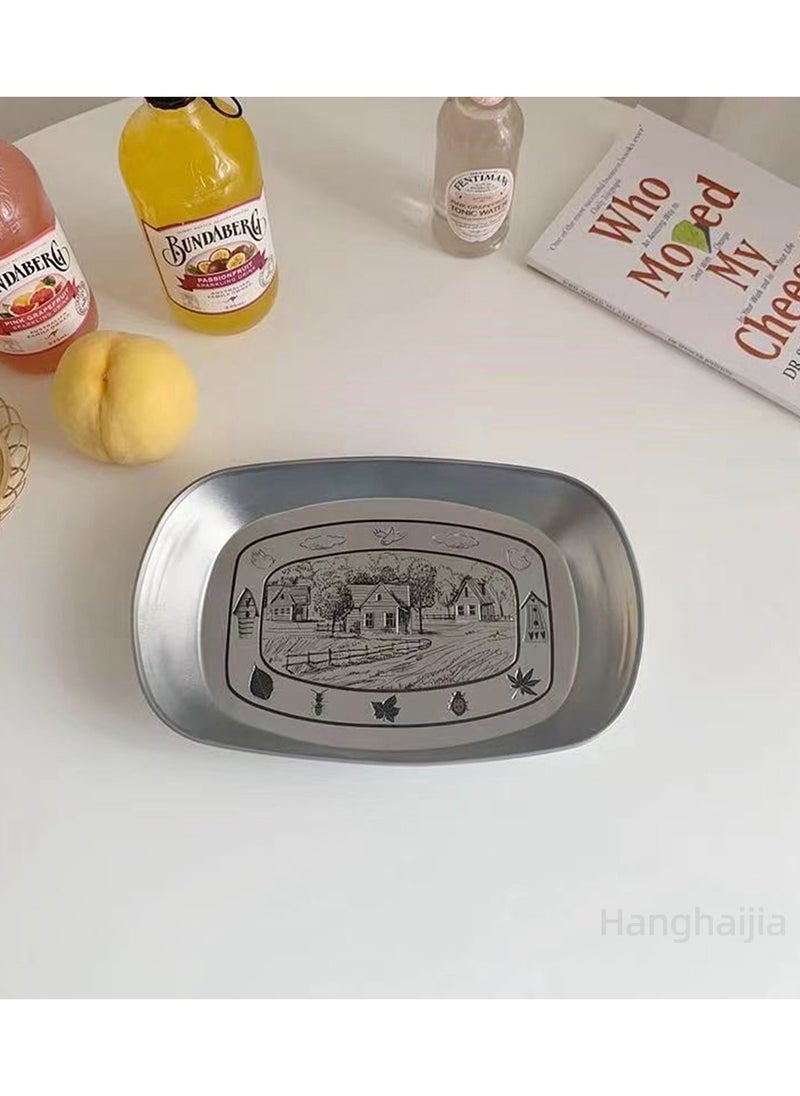 Hanghaijia Tinplate Outdoor Products Camping Tableware, Home Kitchen Fruit Dried Fruit Food Vegetable Storage Tray Fruit Bowls  - Image 5