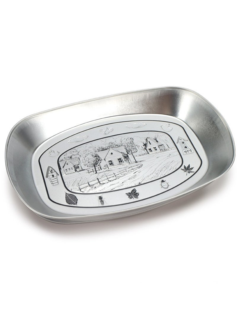 Hanghaijia Tinplate Outdoor Products Camping Tableware, Home Kitchen Fruit Dried Fruit Food Vegetable Storage Tray Fruit Bowls  - Image 1