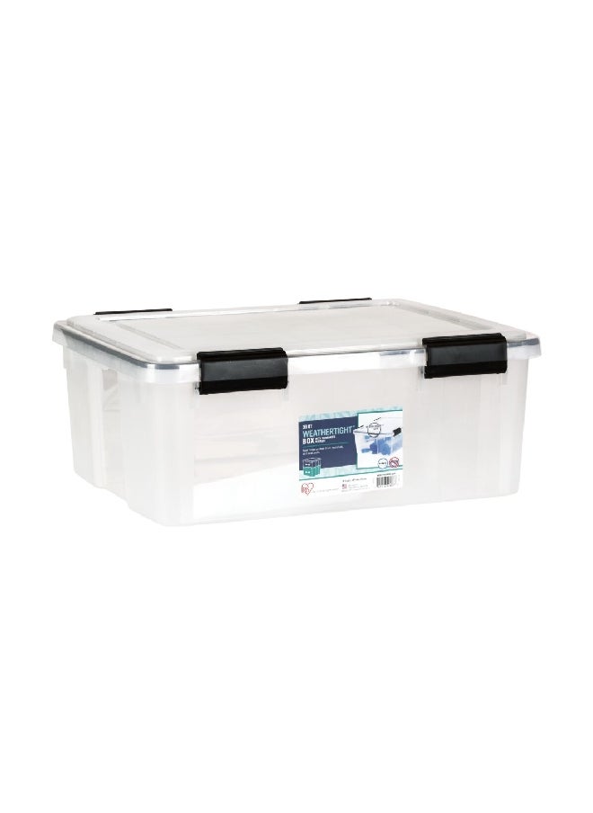 IRIS - Weathertight Durable Plastic Storage Box Clear and Black 30.6 quart 110400 - Image 1