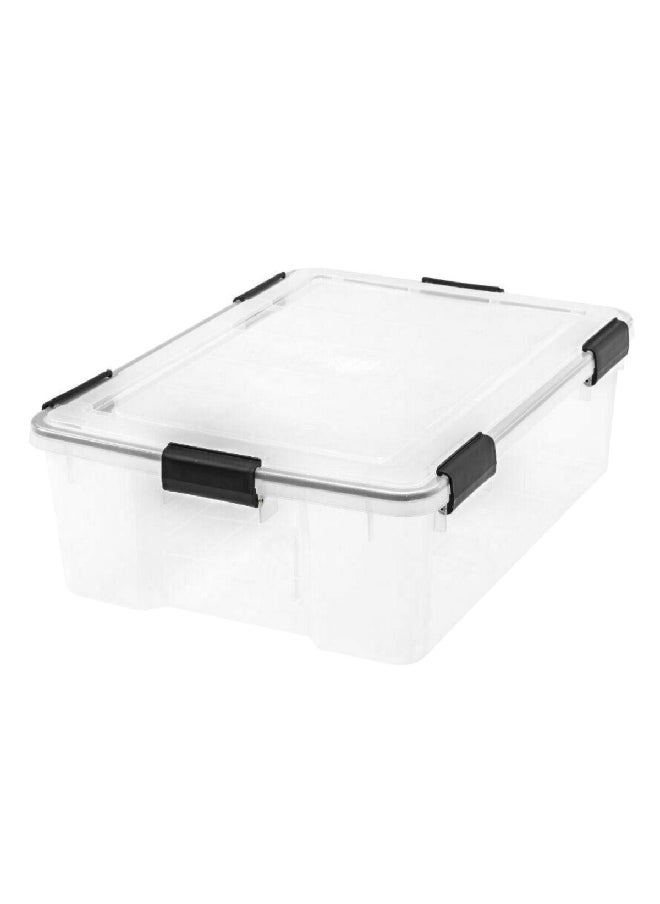 IRIS - Weathertight Durable Plastic Storage Box Clear and Black 30.6 quart 110400 - Image 1