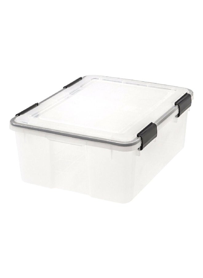 IRIS - Weathertight Durable Plastic Storage Box Clear and Black 30.6 quart 110400 - Image 1