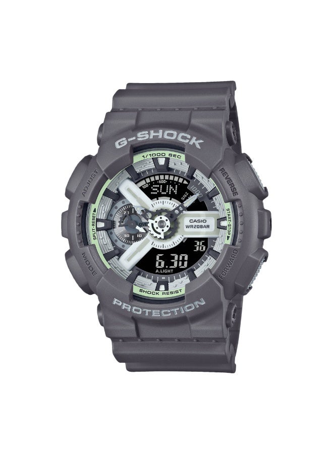 ساعة يد كاسيو جي-شوك (Casio G-Shock) تناظرية-رقمية مقاومة للصدمات، لون رمادي داكن