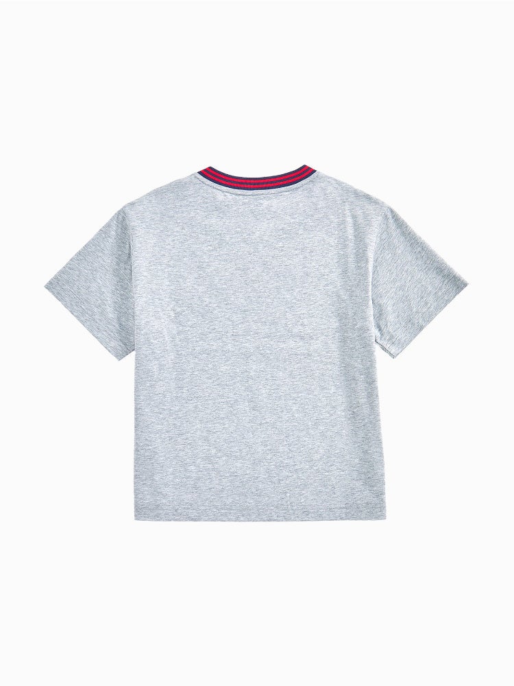 Balabala Boys' Short Sleeve V-Neck T-Shirt With Front Print - Image 2