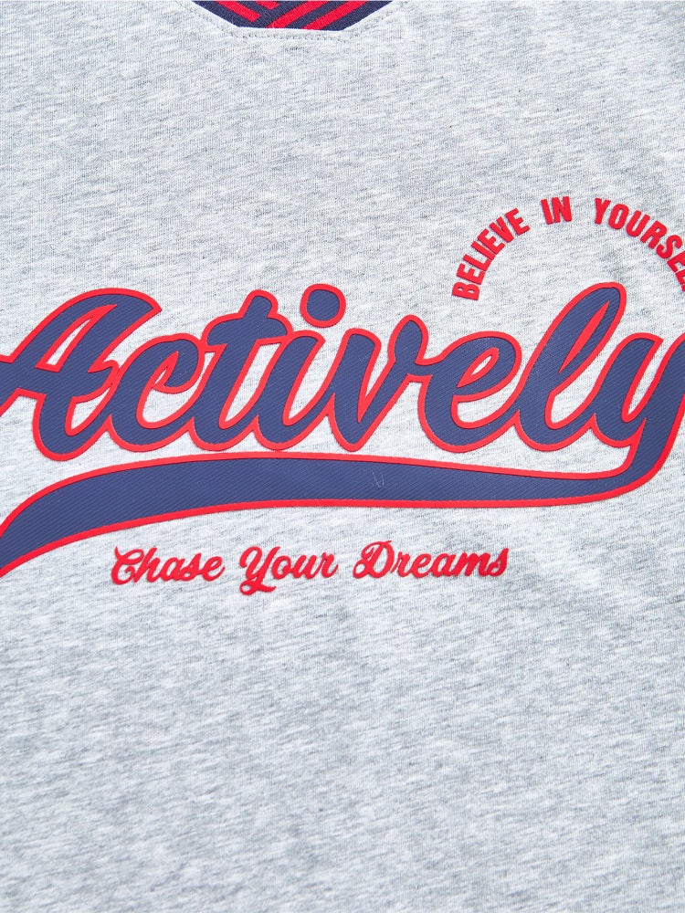 Balabala Boys' Short Sleeve V-Neck T-Shirt With Front Print - Image 4