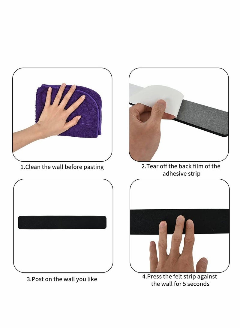 8 Pcs Black Felt Pin Board Bar Strips with 35 Pushpins - Image 5