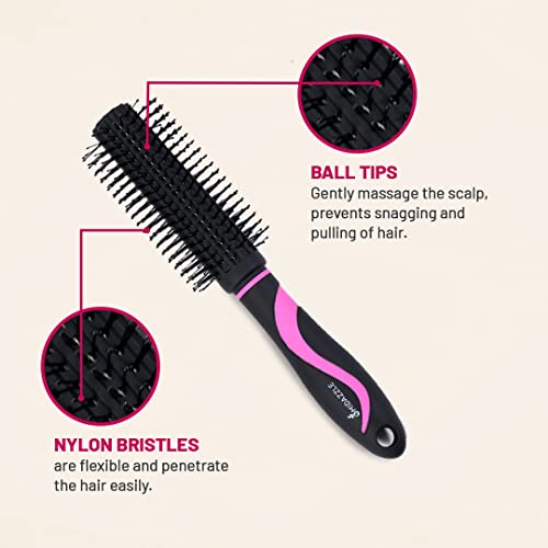 Omidazzle Midazzle Premium Round & Paddle Hair Brush for Men & Women - Pack of 3 (HB7-17-18) - Image 4