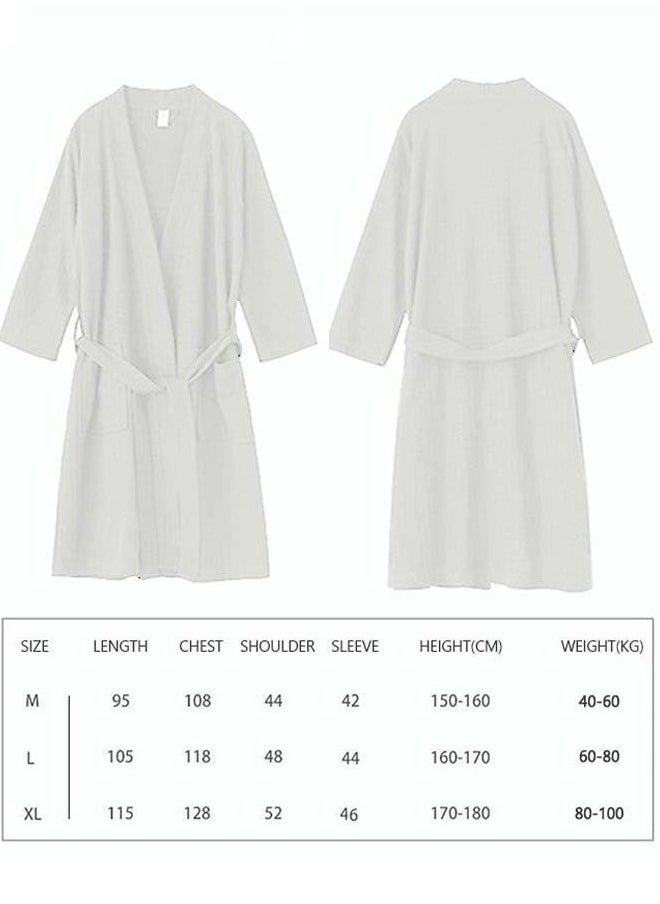 Men's Bathrobe Light Super Absorbent Skin-friendly Home Clothes Suitable For All Seasons Nightgown White - Image 2