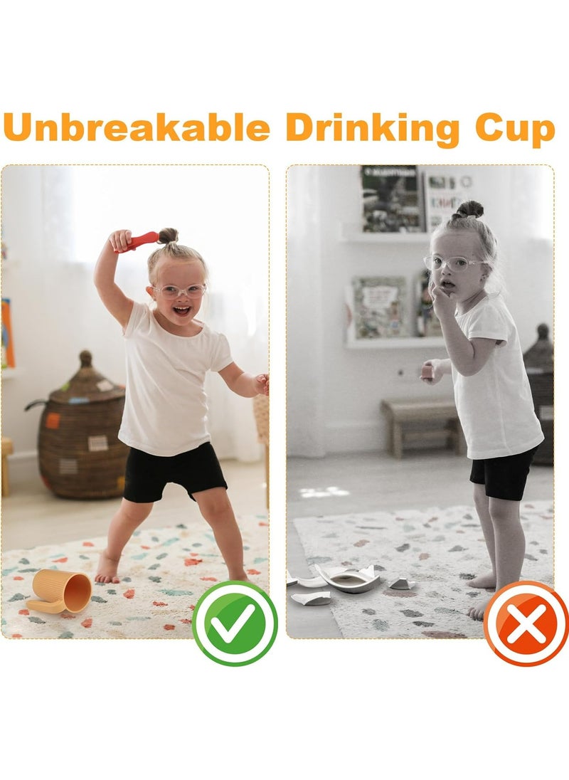 Oasisgalore - 4 Reusable Plastic Cups with Handles, Kids and Adults Camping Mugs (4 Colors) - Image 1