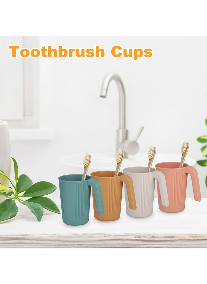 Oasisgalore - 4 Reusable Plastic Cups with Handles, Kids and Adults Camping Mugs (4 Colors) - Image 1