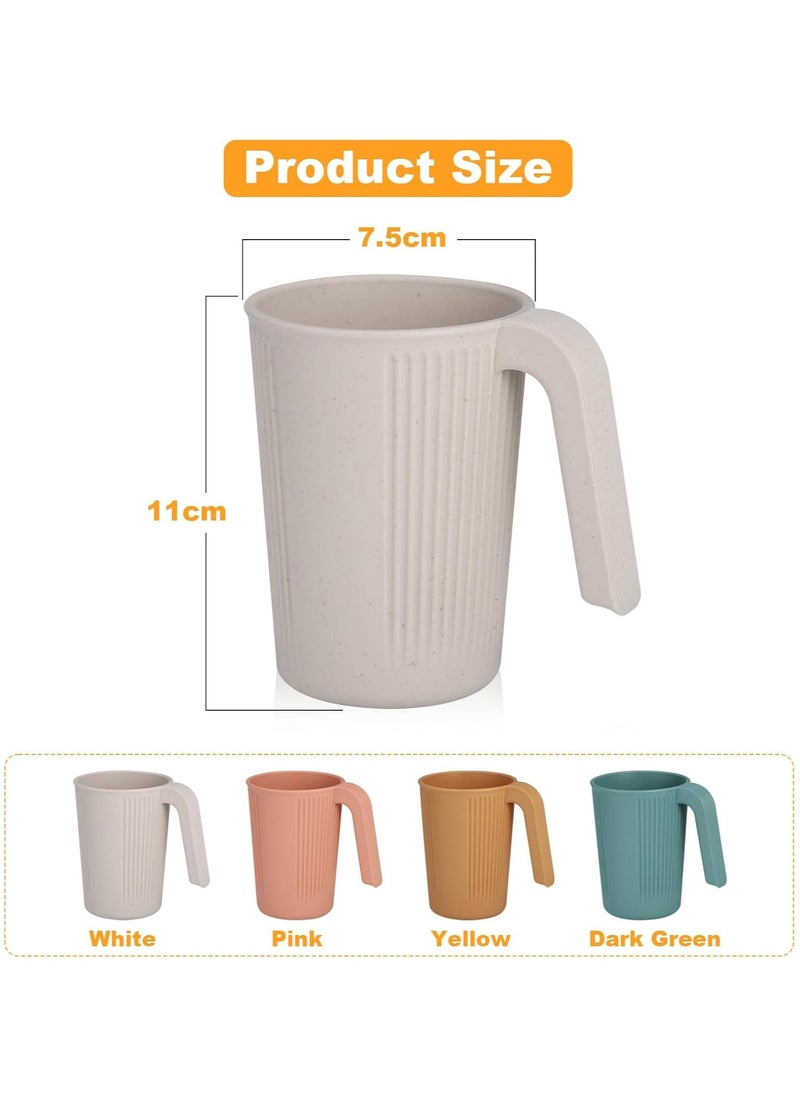Oasisgalore - 4 Reusable Plastic Cups with Handles, Kids and Adults Camping Mugs (4 Colors) - Image 1