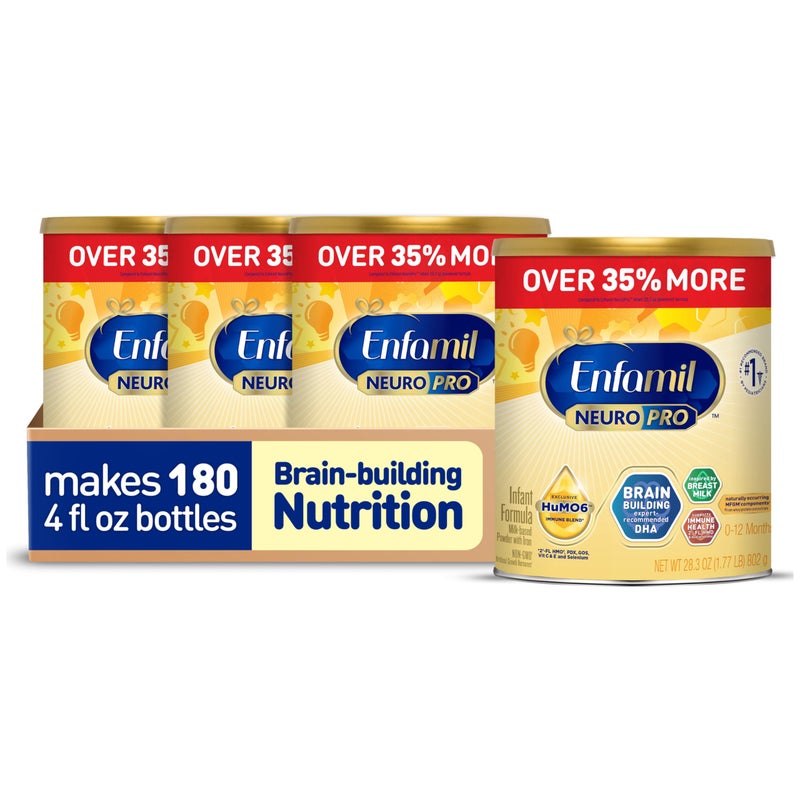 Enfamil NeuroPro Baby Formula MilkBased Infant Nutrition MFGM 5Year Benefit ExpertRecommended BrainBuilding Omega3 DHA Exclusive HuMO6 Immune Blend NonGMO 1132 oz