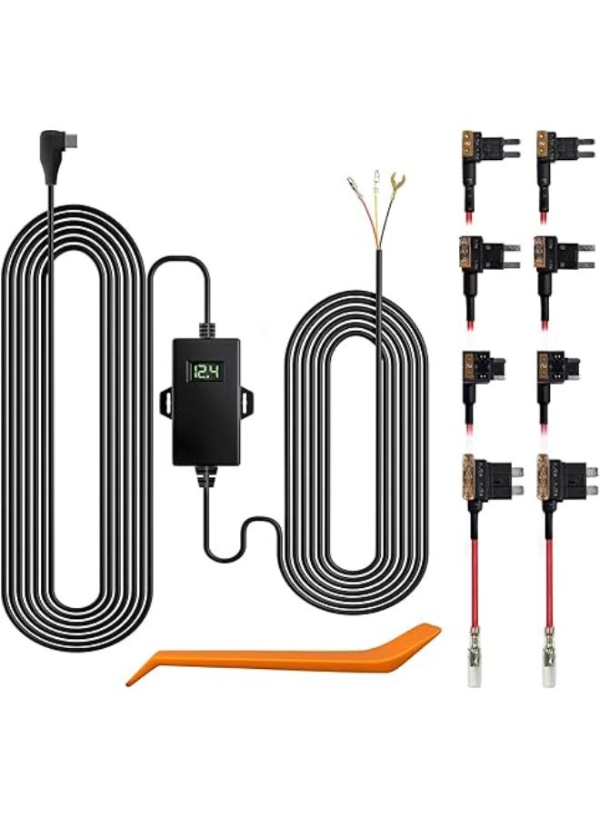 WOLFBOX USB C Acc Hardwire Kit for G840S/G900/G850/G930/i07/i17/X5, Hard Wire Car Charger Cable Kit 12V- 24V to 5V for Dash Cameras with Battery Drain Protection - Image 1