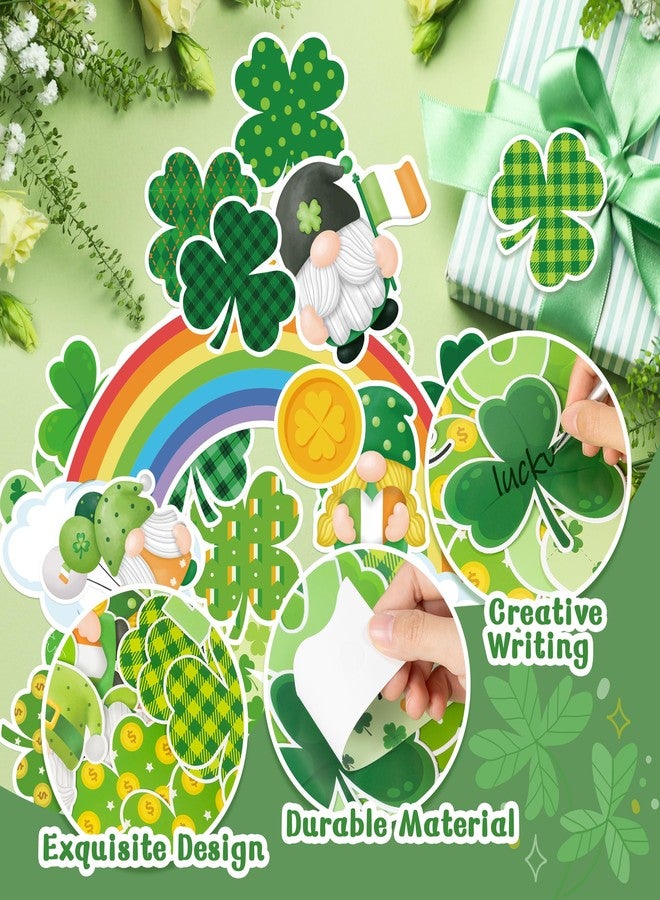CPicdn 145Pcs St. Patrick's Day Bulletin Board Classroom Decoration Lucky to Have You Here Cutouts Irish Shamrock Gnome Name Tags Green Plaids Border Trim School Chalkboard Home Wall Door Party Decor - Image 3