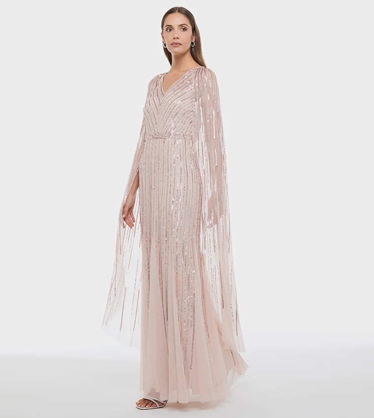 BCBG  BCBG Cape Sequin Maxi Dress for Women | Best Price UAE