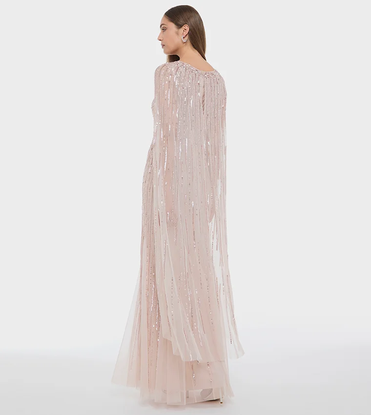 BCBG  BCBG Cape Sequin Maxi Dress for Women | Best Price UAE