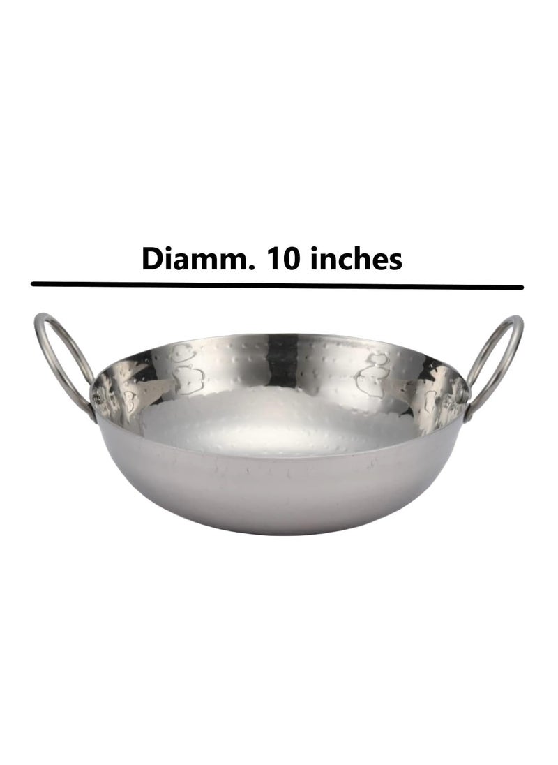 KC - KC Stainless Steel Frying Pan, Sauce pan and Kadhai Combo | Stove & Induction Safe | Fry Pan 2.0 LTR, Diamm. 24 cm | Sauce Pan 1.5 LTR., Diamm.18 cm | Kadhai 1.5 LTR, Diamm. 10 Inches - Image 1