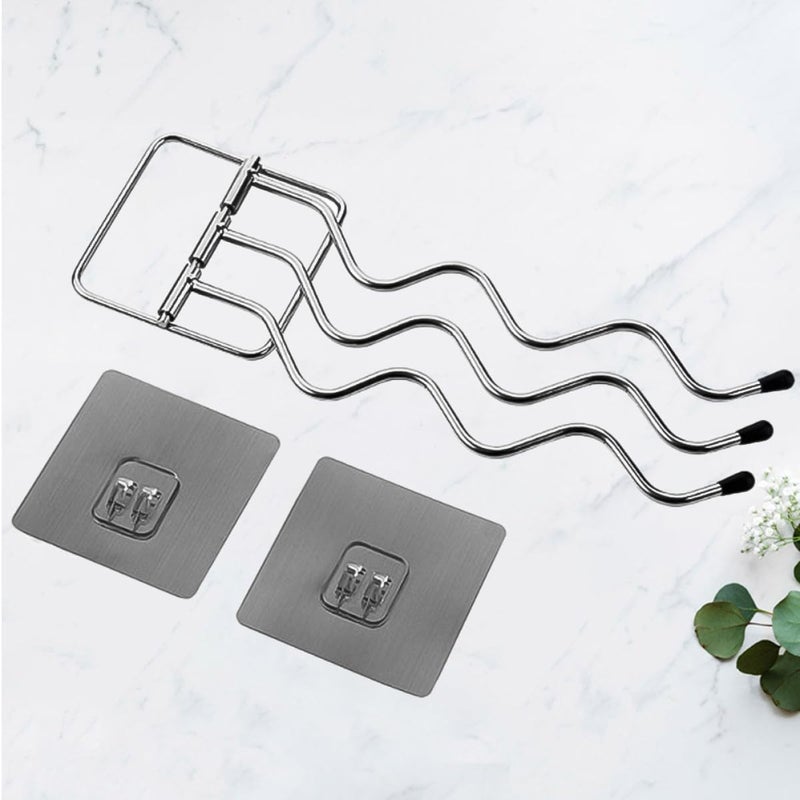 Ciieeo Iron Towel Holder Swivel Towel Rack 201 Iron Art Multi-bar Wall-Mounted Bathroom Accessory Space-Saving Design 24x9cm - Image 2