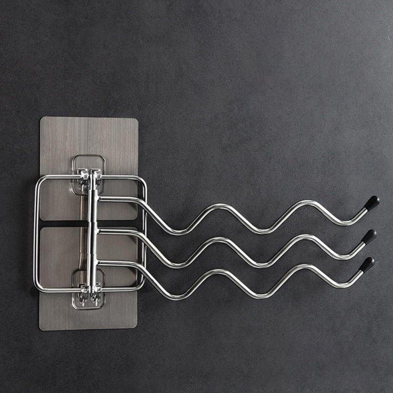 Ciieeo Iron Towel Holder Swivel Towel Rack 201 Iron Art Multi-bar Wall-Mounted Bathroom Accessory Space-Saving Design 24x9cm - Image 5
