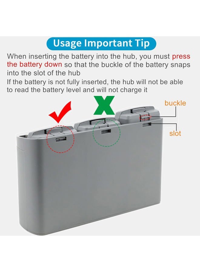 Hanatora Display Two-Way Battery Charging Hub for DJI Mini 4K/2/SE/2 SE Drone,Check Battery Level,Charge Three Batteries in Sequence,Charger Accessories - Image 5