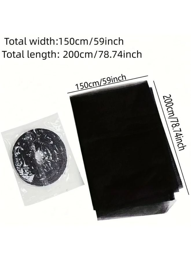 Black Self Adhesive Mosquito Screen 150x200cm Easy Cut Window Insect Net - Image 5