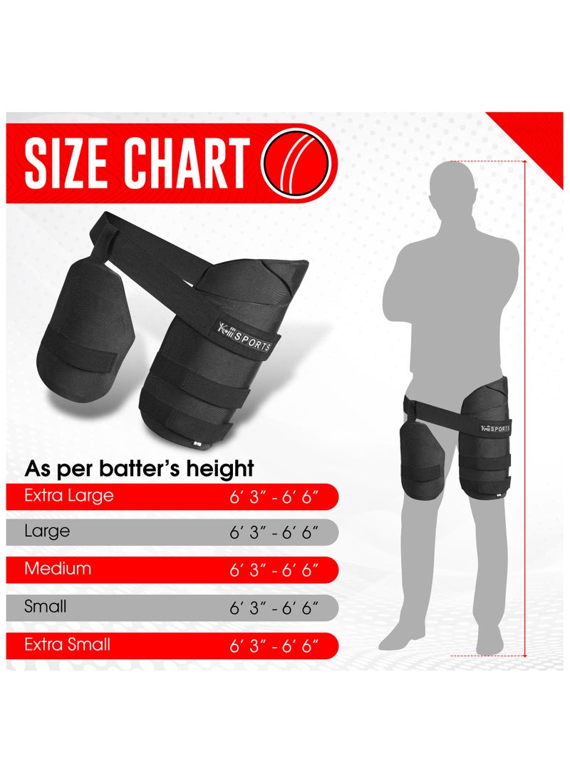 KM SPORTS KM SPORTS Cricket Batting Thigh Guard Protector Mens | Inner Pad, Adult Guards, Lower Body Safety, Protection Equipment for Players, Flexible Fit, Pads Adults Size, Boys and Men Pad Play  - Image 4