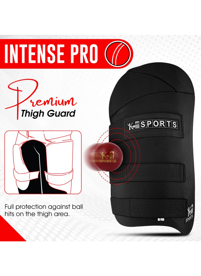 KM SPORTS KM SPORTS Cricket Batting Thigh Guard Protector Mens | Inner Pad, Adult Guards, Lower Body Safety, Protection Equipment for Players, Flexible Fit, Pads Adults Size, Boys and Men Pad Play  - Image 1