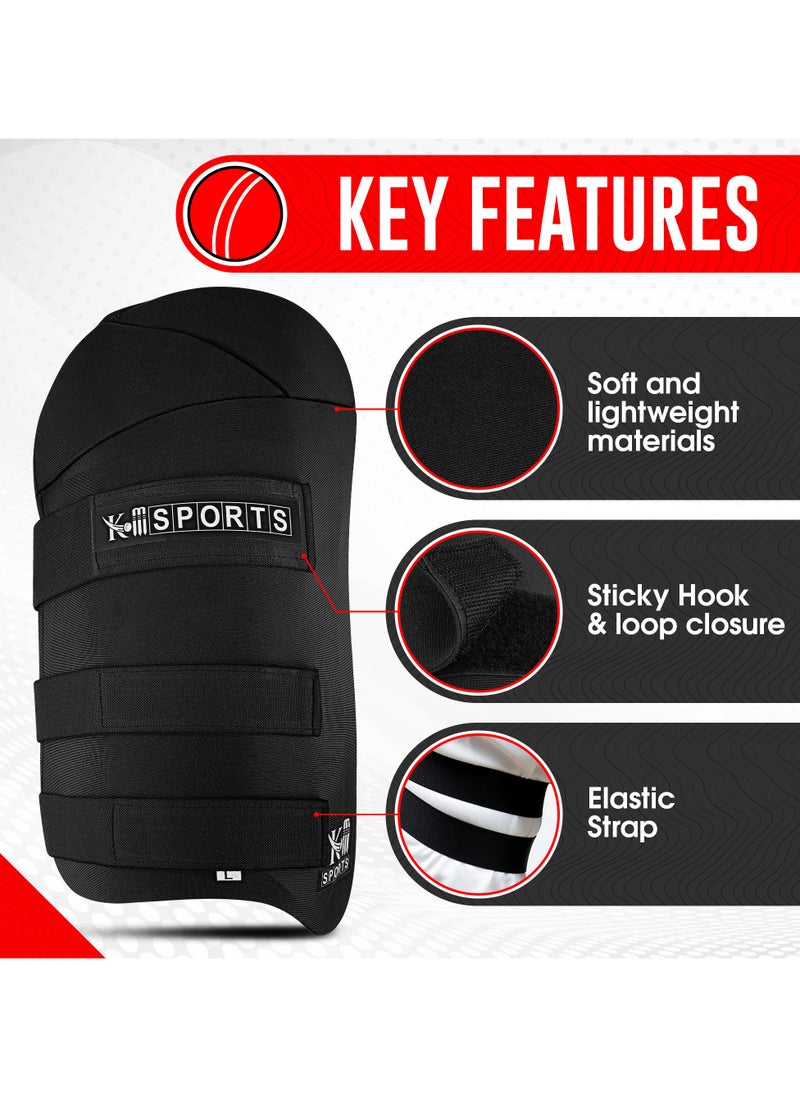 KM SPORTS KM SPORTS Cricket Batting Thigh Guard Protector Mens | Inner Pad, Adult Guards, Lower Body Safety, Protection Equipment for Players, Flexible Fit, Pads Adults Size, Boys and Men Pad Play  - Image 2