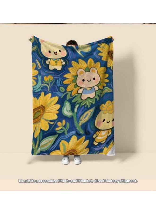 عام بطانية رقيقة من الفانيلا الكرتونية للأطفال أو الطلاب (دافئة ومريحة ومناسبة للنوم والألعاب) 100 سم * 150 سم - 330 - Image 4