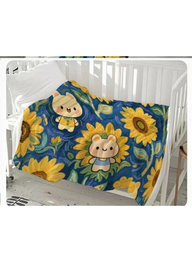 عام بطانية رقيقة من الفانيلا الكرتونية للأطفال أو الطلاب (دافئة ومريحة ومناسبة للنوم والألعاب) 100 سم * 150 سم - 330 - Image 3