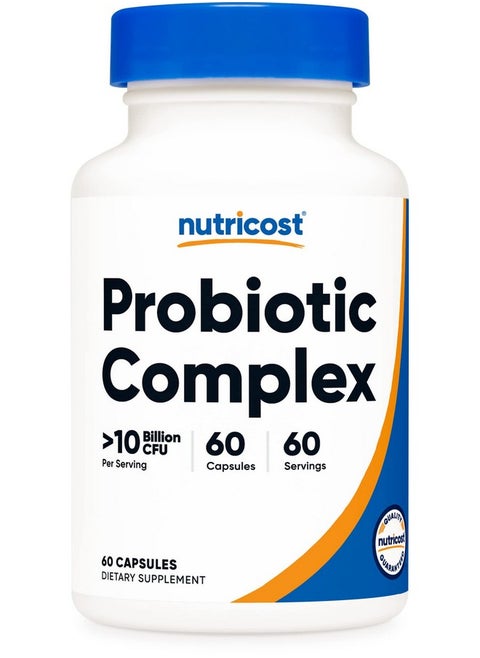 Probiotic Complex (10 Billion Cfu) 60 Capsules Acidophilus Plus 9 Other Probiotics Non Gmo Gluten Free Supplement