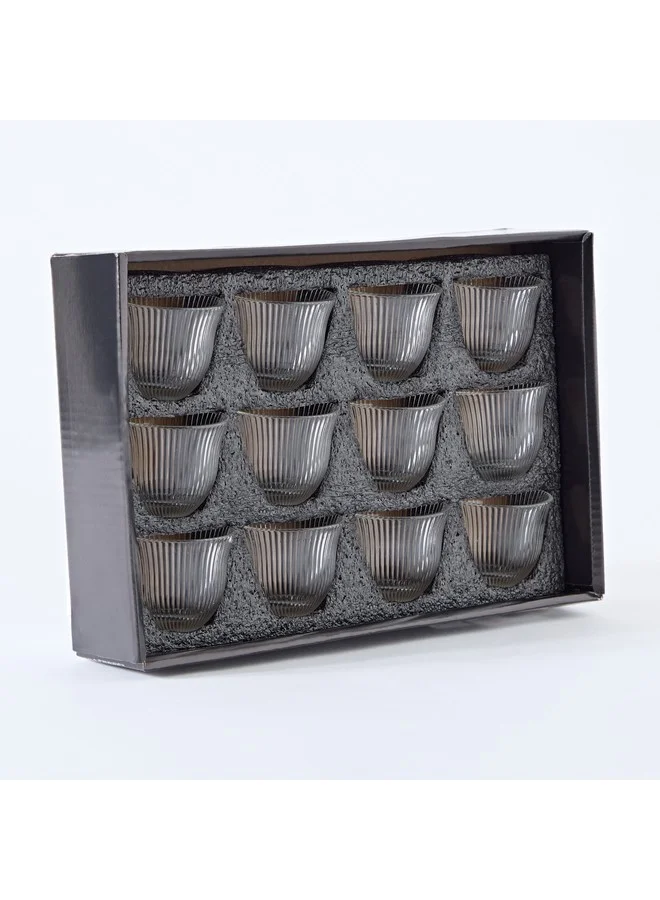 Home Box Ribbed 12-Piece Kahwa Cup Set 60 ml